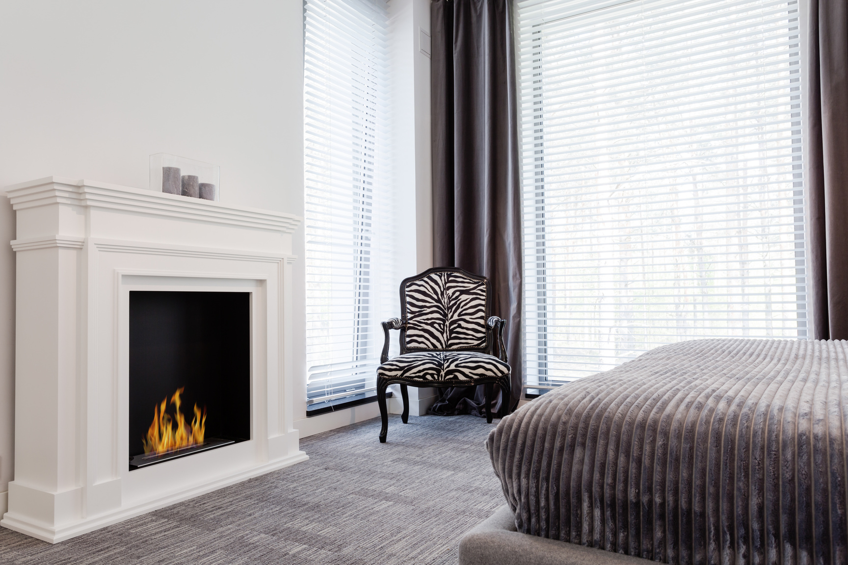 Elegant room with zebra pattern armchair